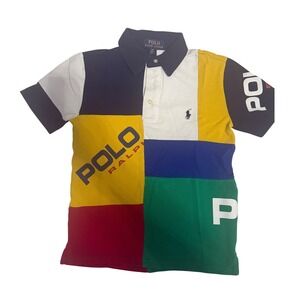 Polo Ralph Lauren Kids Colorblock Rugby Shirt Pony Logo Size S 8